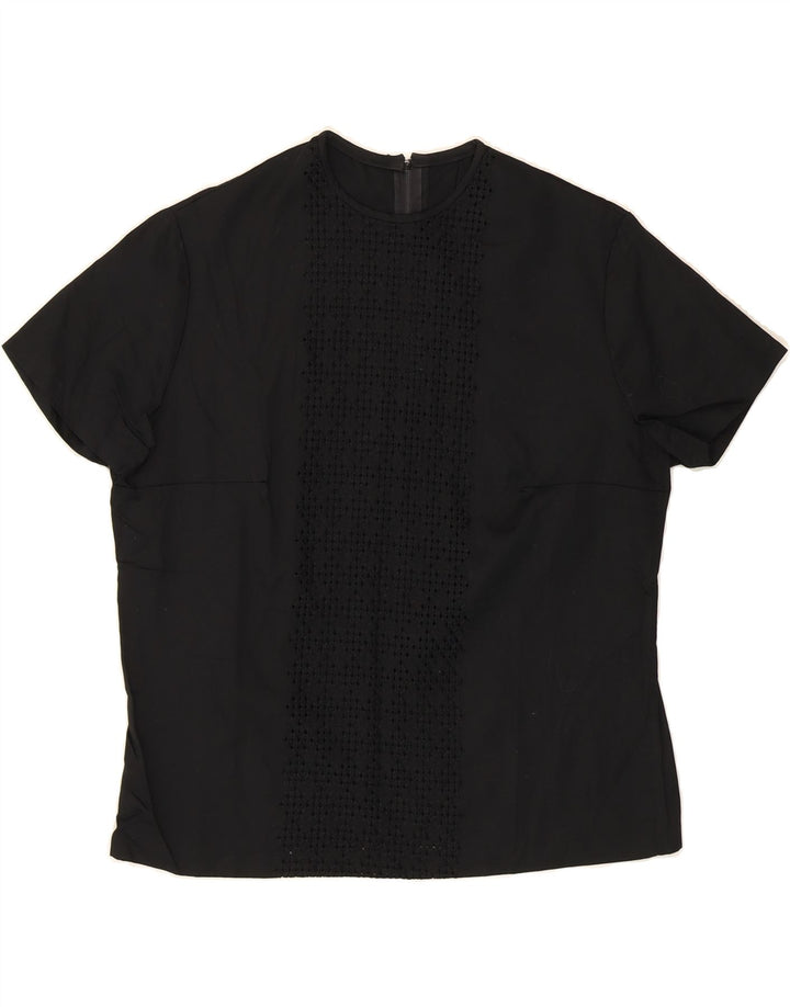 VINTAGE Womens Blouse Top UK 14 Medium Black Vintage Vintage and Second-Hand Vintage from Messina Hembry 