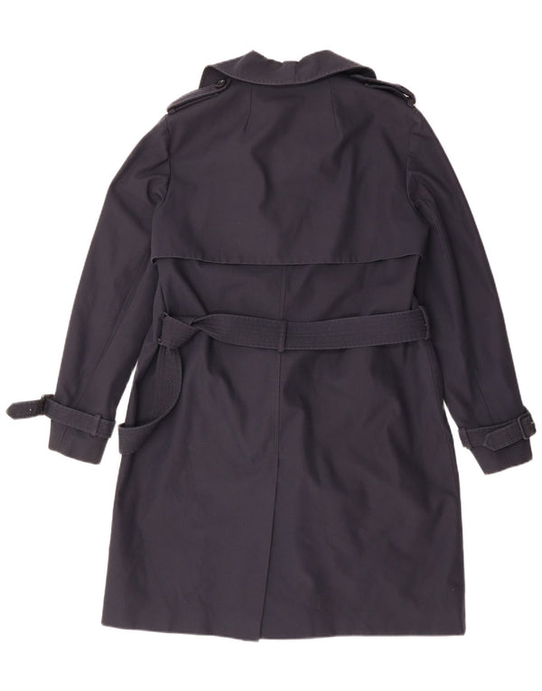 WAREHOUSE Trench da donna UK 16 Grande poliestere blu navy