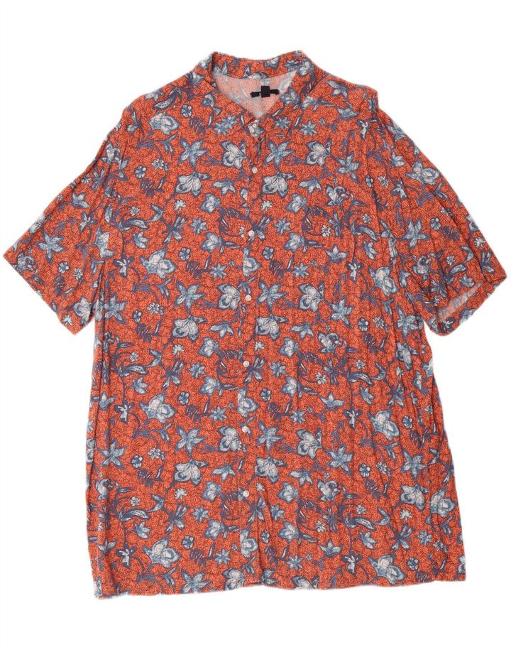 KIABI Mens Short Sleeve Shirt 2XL Multicoloured Floral