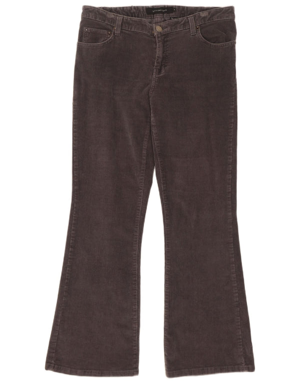 Pantaloni da donna in velluto a coste Calvin Klein Flare US 8 Medium W32 L30 Cotone grigio