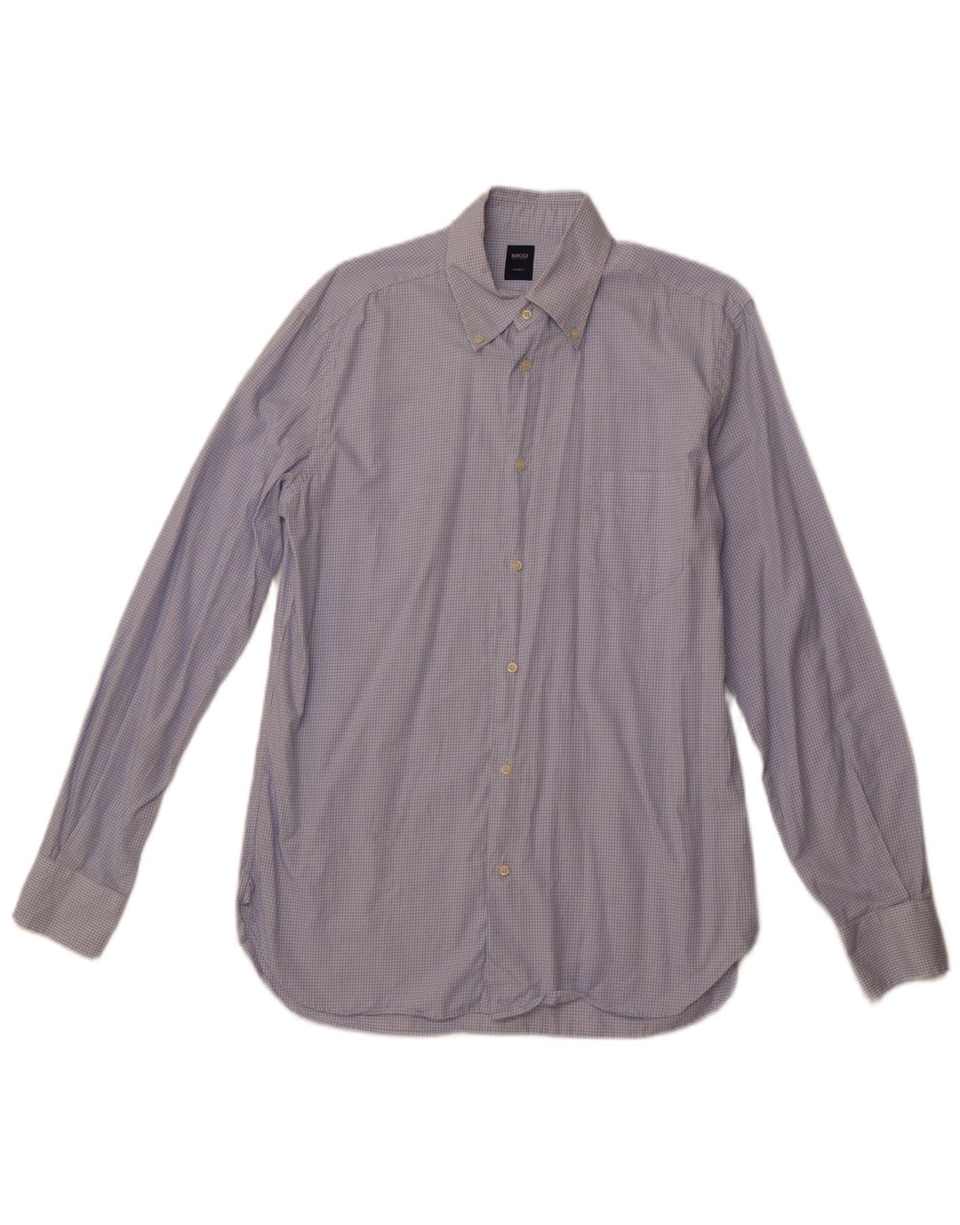 BOGGI Camicia da uomo su misura taglia 40 15 3/4 a quadri blu medio