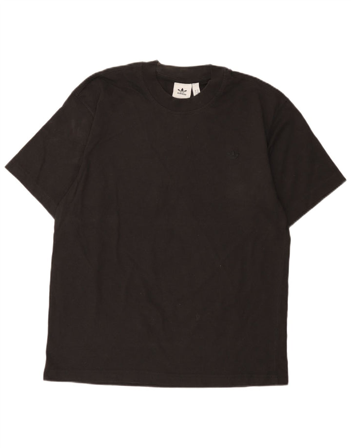 T-shirt Adidas da uomo Top media in cotone nero