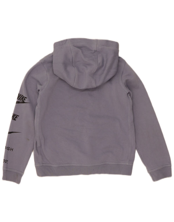 Felpa con cappuccio grafica Nike Swoosh da ragazzo 10-11 anni in cotone blu medio