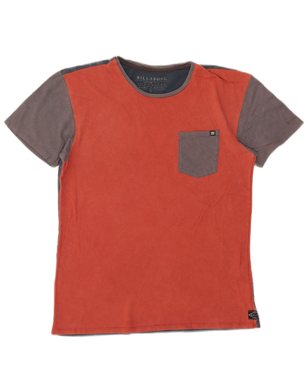 Maglietta Billabong da uomo slim fit, piccola, in cotone color block rosso