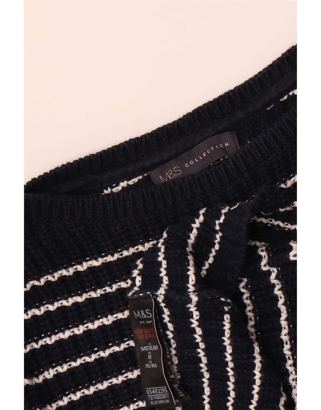 Maglione maglione con scollo a barca da donna Marks & Spencer UK 14 blu navy medio