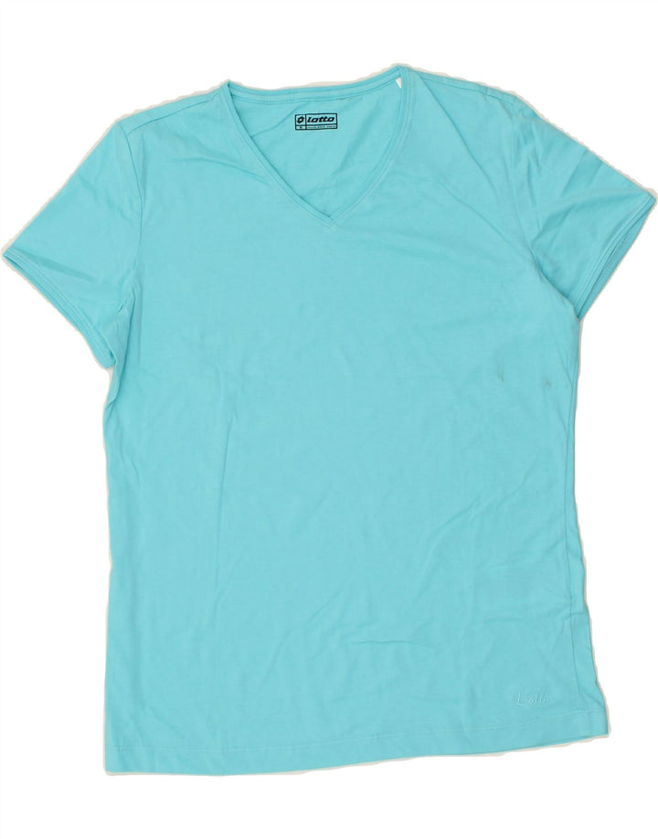 LOTTO Womens T-Shirt Top UK 14 Medium Blue Cotton Vintage Lotto and Second-Hand Lotto from Messina Hembry 