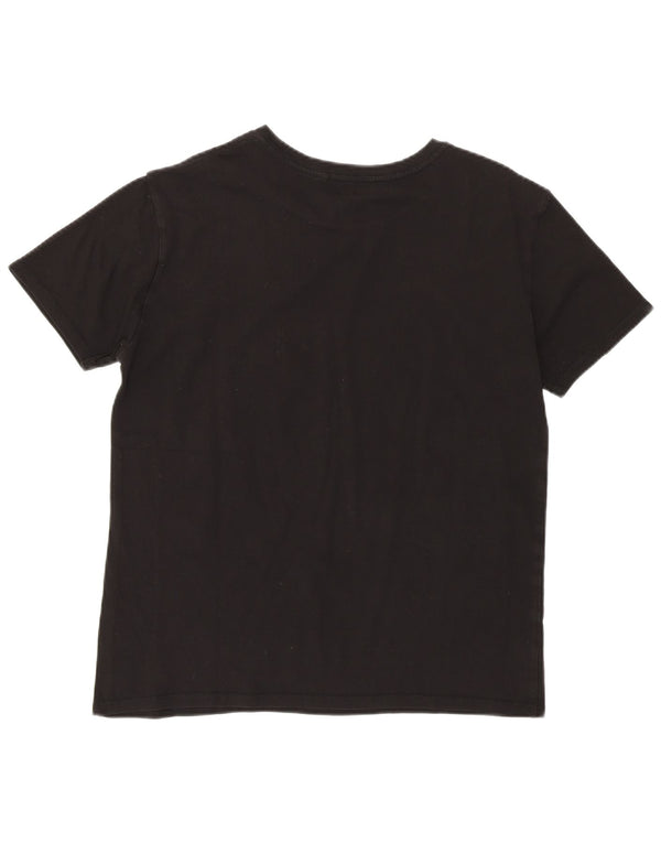 Guess Womens Oversized Graphic T-Shirt Top UK 6 XS Black