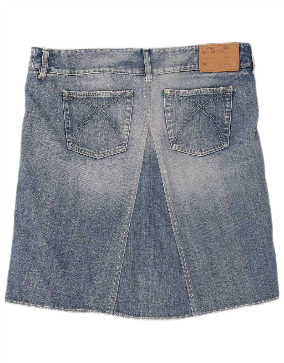 Gonna Benetton Donna Denim W32 Large Blu Cotone