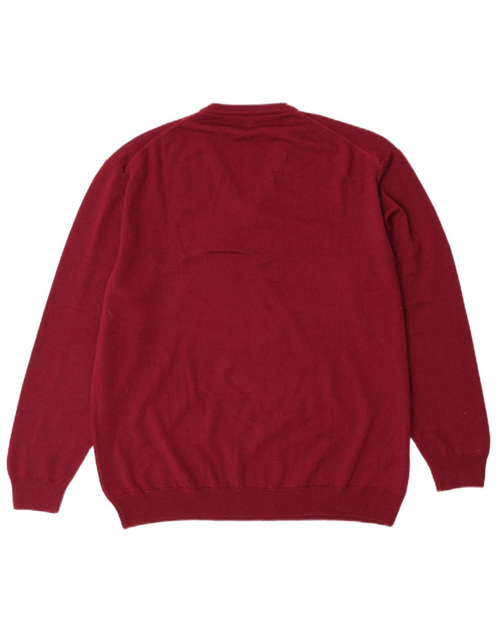 Maglione da uomo con scollo a V VINTAGE IT 50 Lana vergine marrone medio medio