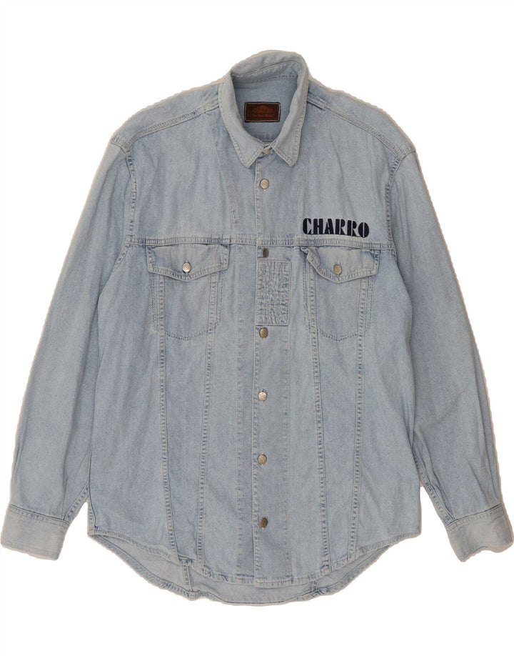 CHARRO Mens Graphic Denim Shirt Medium Blue Vintage Charro and Second-Hand Charro from Messina Hembry 