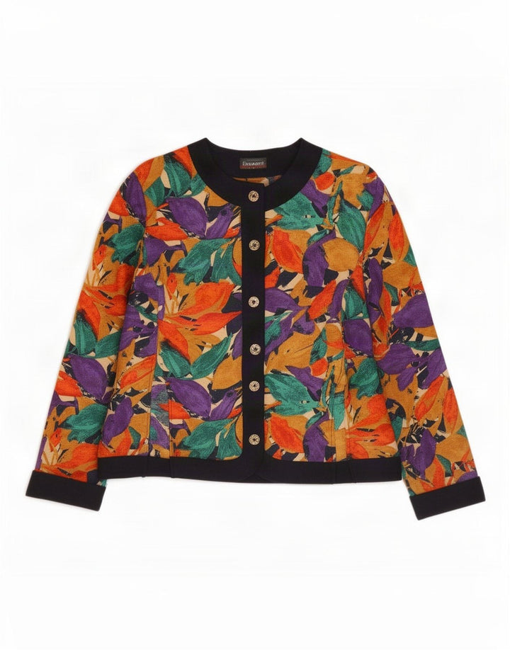 Giacca blazer da donna Devernois Paris UK 14 floreale multicolore medio