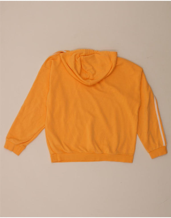 Felpa con cappuccio oversize da donna Adidas UK 12 cotone arancione medio