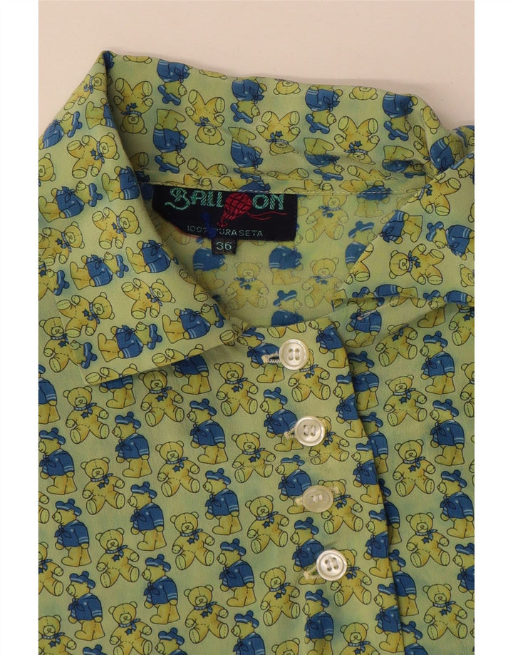Camicetta camicia oversize con grafica da donna Balloon EU 36 piccola seta verde