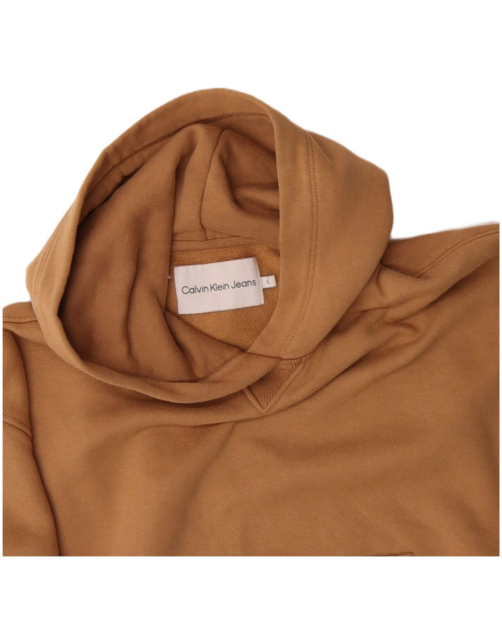 CALVIN KLEIN JEANS Maglione oversize con cappuccio da donna UK 10 piccolo Beige