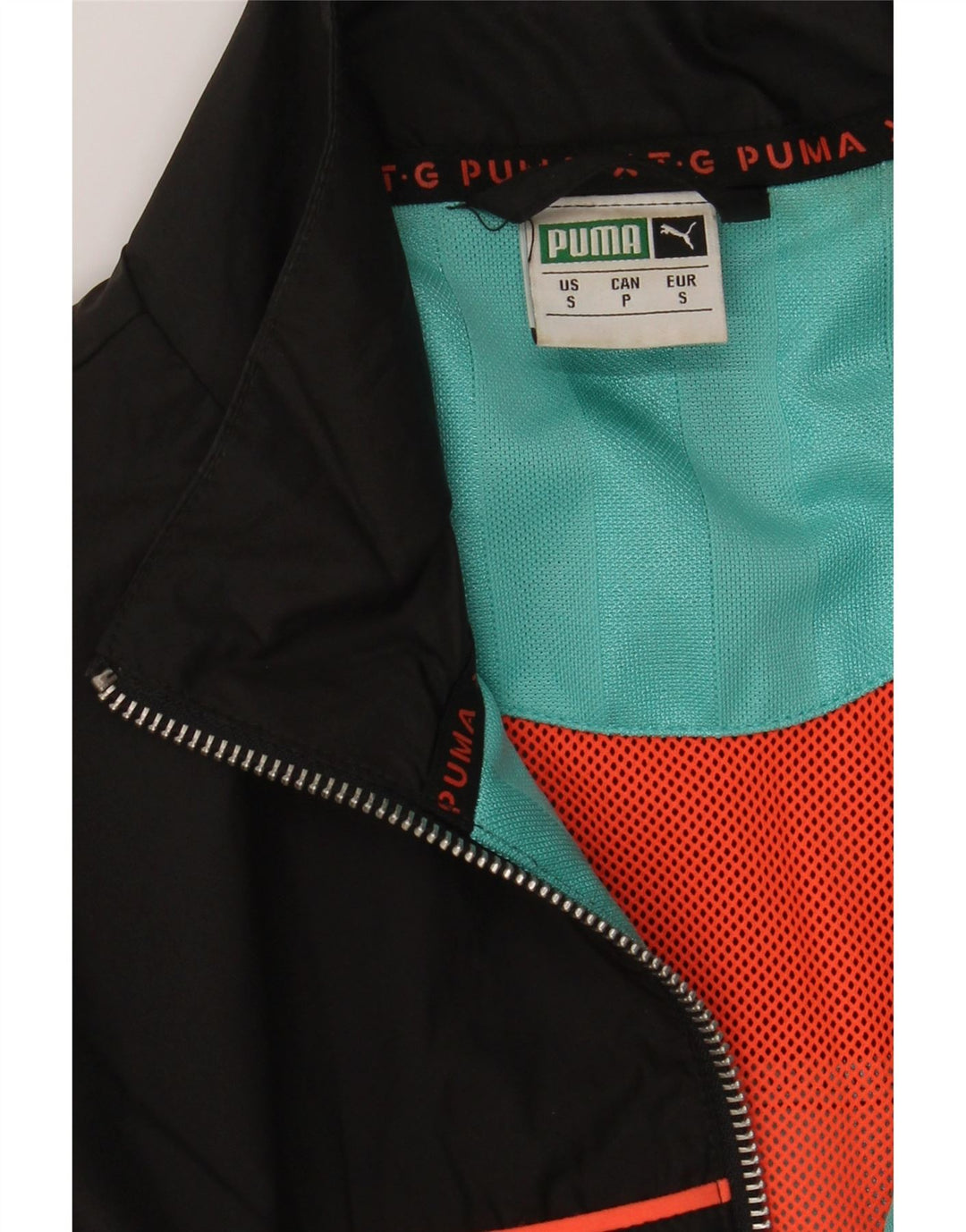 PUMA Mens Graphic Tracksuit Top Jacket Small Blue Colourblock Polyester Vintage Puma and Second-Hand Puma from Messina Hembry 