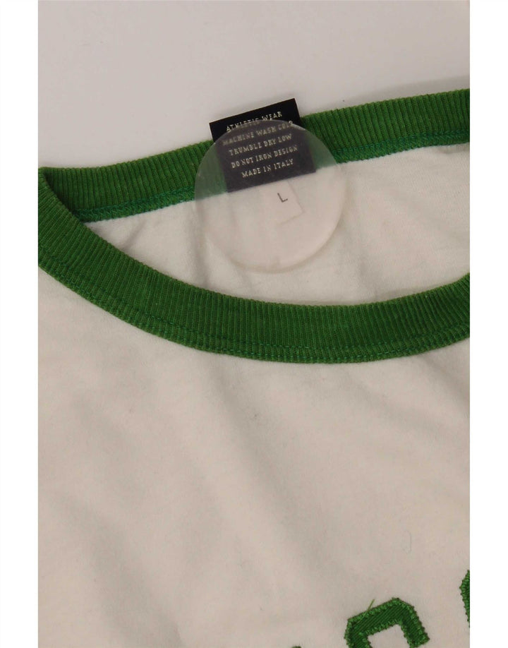 Franklin & Marshall Top grafico da uomo a maniche lunghe in cotone bianco grande