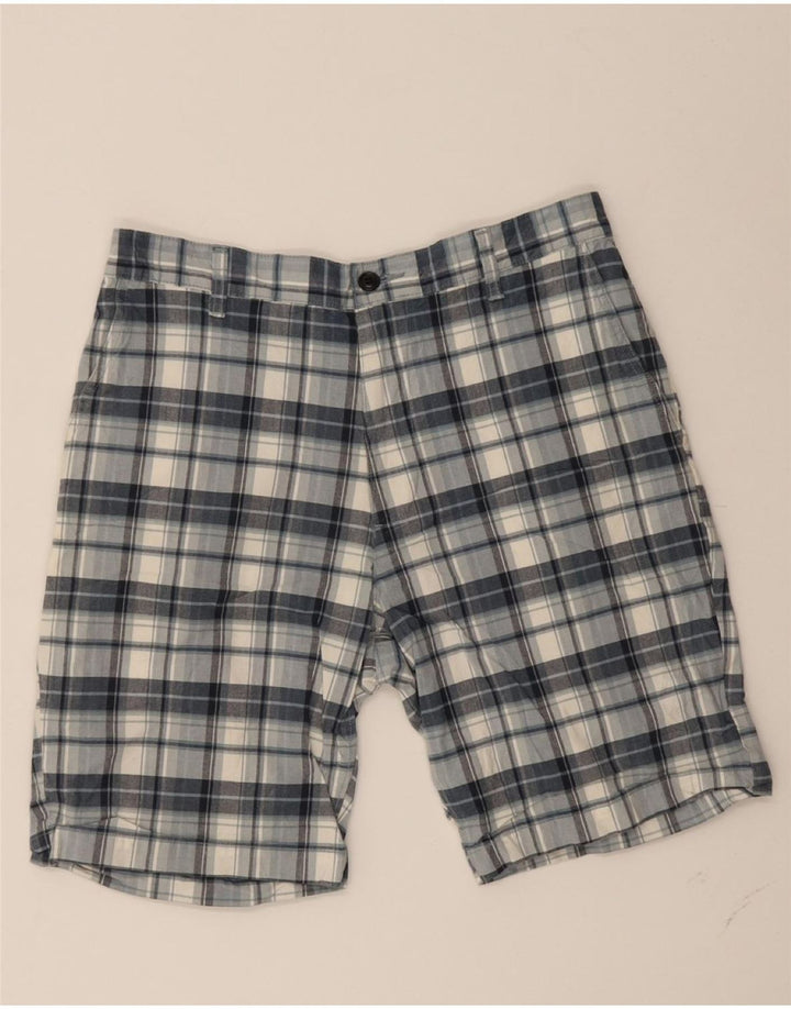DOCKERS Mens Chino Shorts W32 Medium Navy Blue Check Cotton Vintage Dockers and Second-Hand Dockers from Messina Hembry 