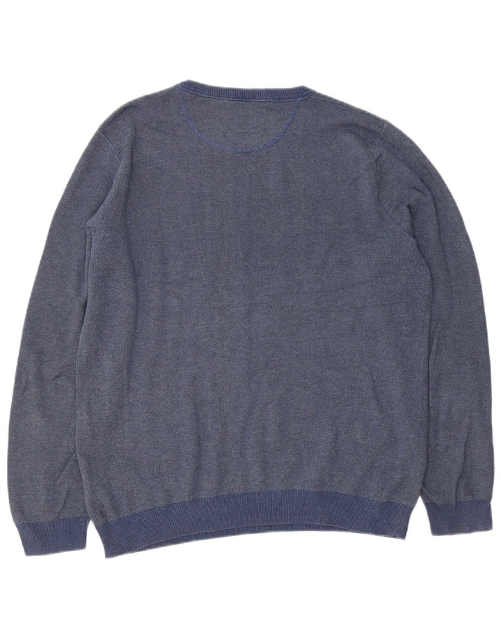 Maglione maglione girocollo da uomo White Stuff in cotone blu navy medio