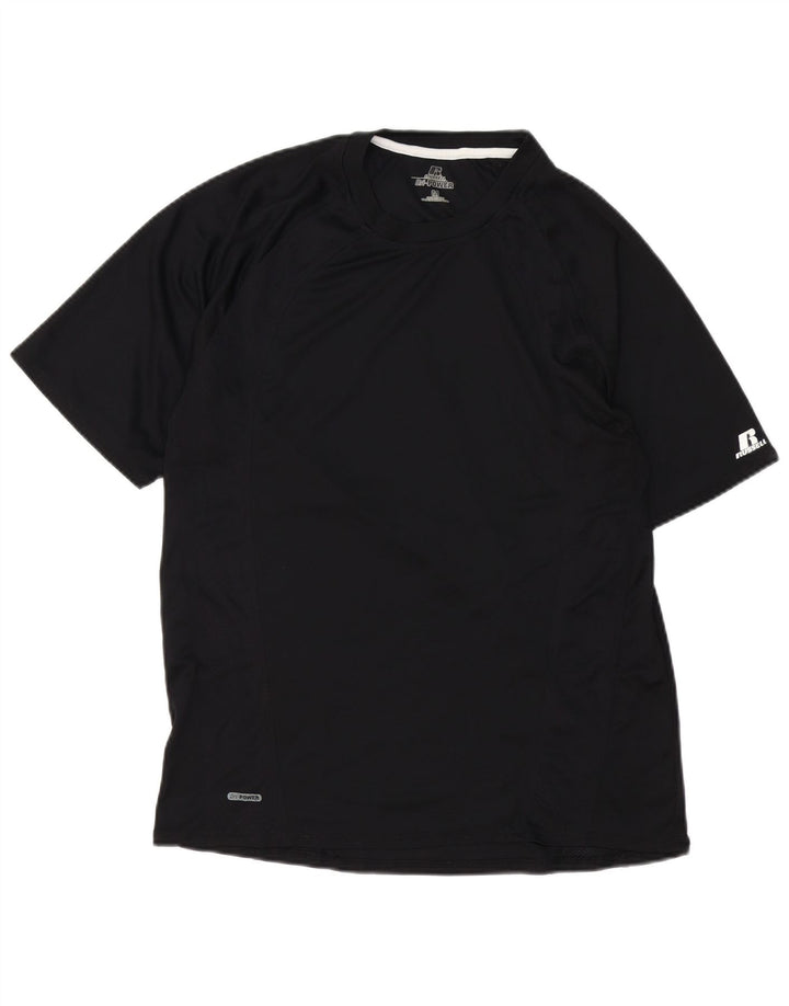 T-shirt da uomo RUSSELL ATHLETIC Top medio nero in poliestere