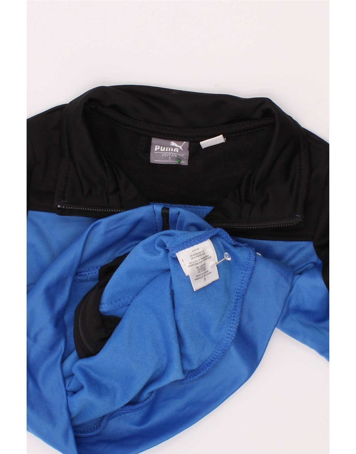 Giacca da tuta grafica da ragazzo Puma 2-3 anni in poliestere color block blu