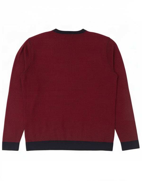 Maglione maglione girocollo da uomo Jack & Jones XL in cotone gessato marrone