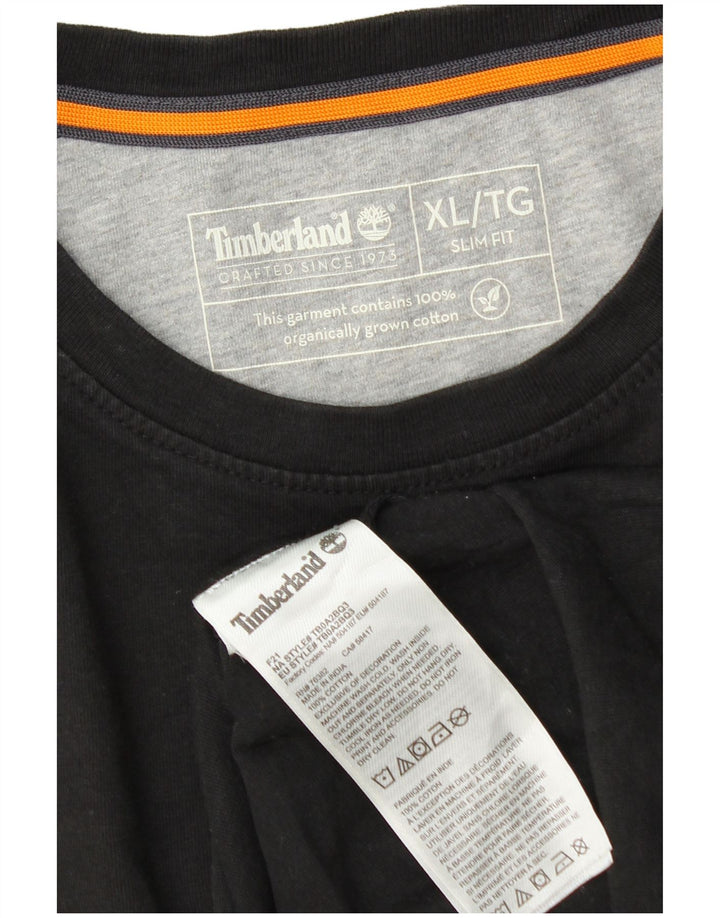 Timberland Maglia da uomo slim fit a maniche lunghe XL in cotone nero