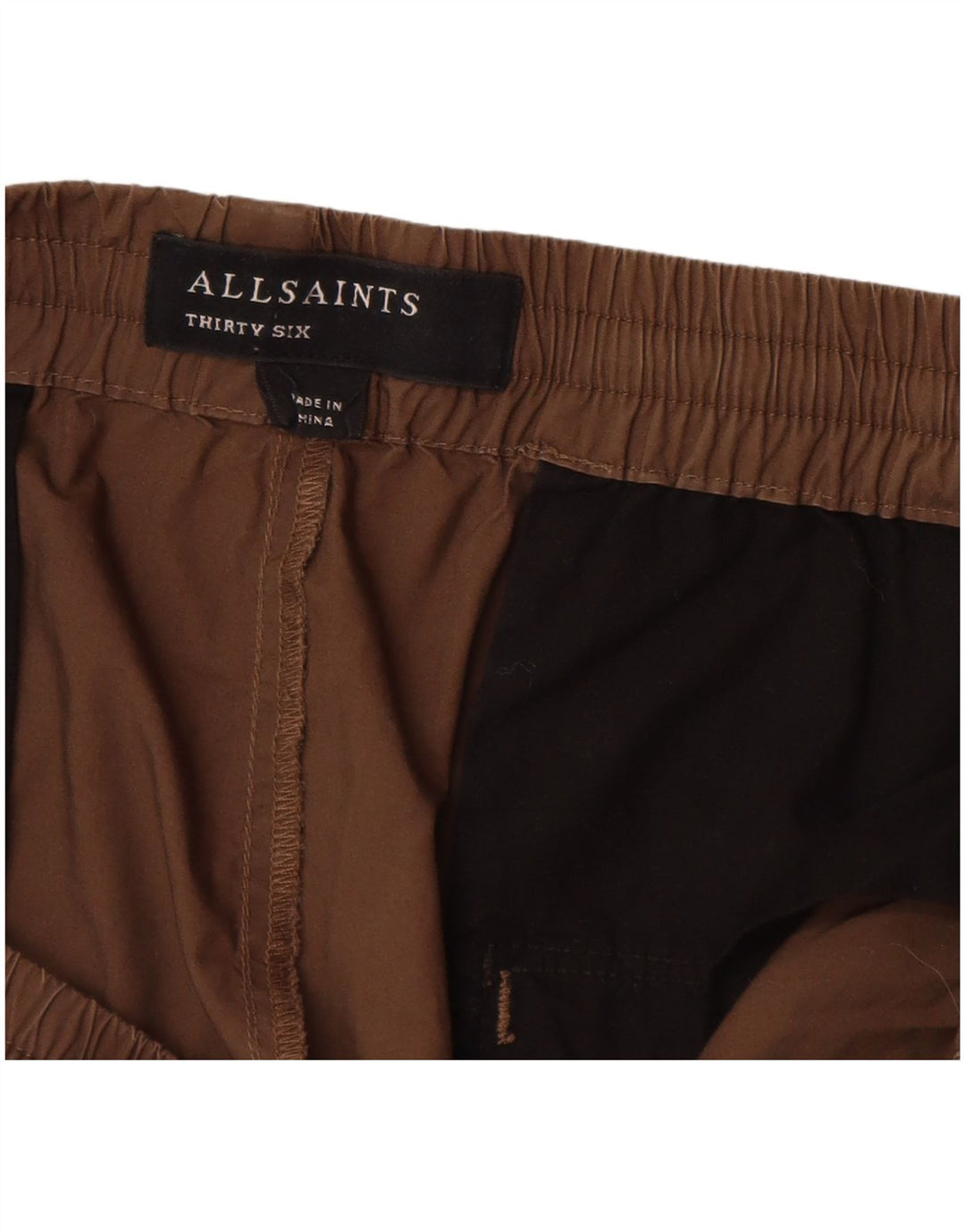ALL SAINTS Mens Chino Shorts W36 Large Brown Cotton