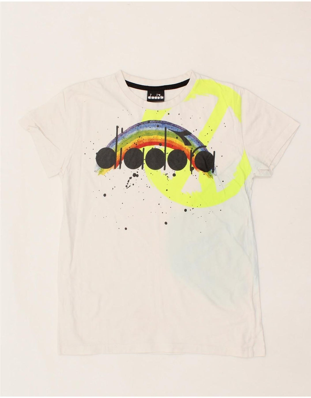 DIADORA Boys Graphic T-Shirt Top 8-9 Years White Vintage Diadora and Second-Hand Diadora from Messina Hembry 
