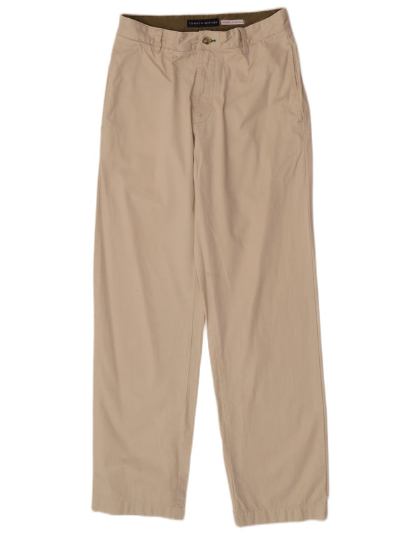 Tommy Hilfiger Mens Tapered Chino Trousers W29 L32 Beige Cotton