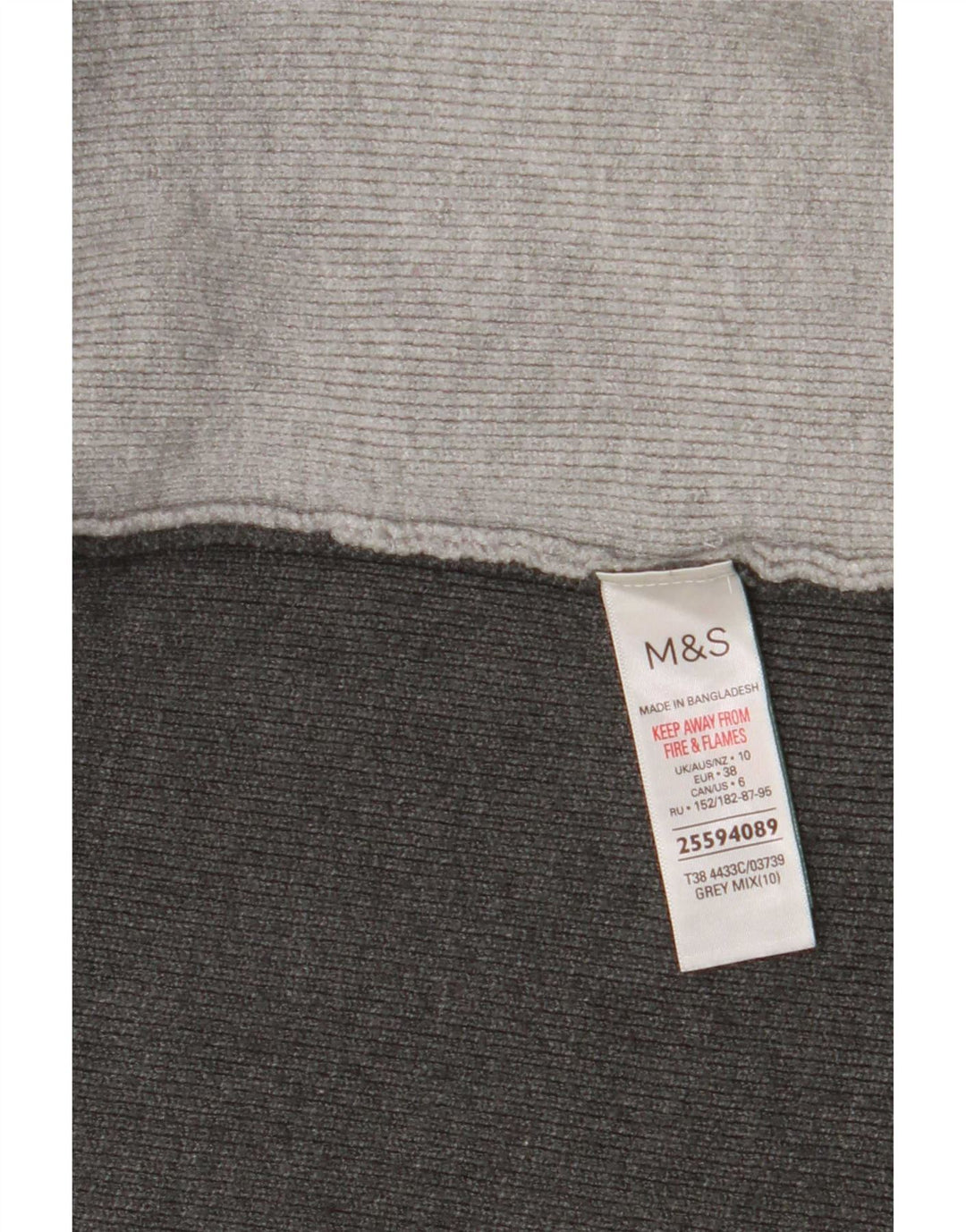 Maglione cardigan lungo da donna Marks & Spencer UK 10 piccolo grigio
