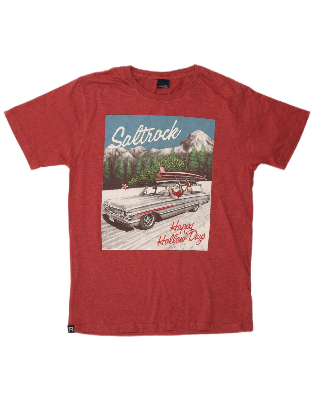 SALTROCK T-shirt grafica da uomo Top piccola in cotone rosso