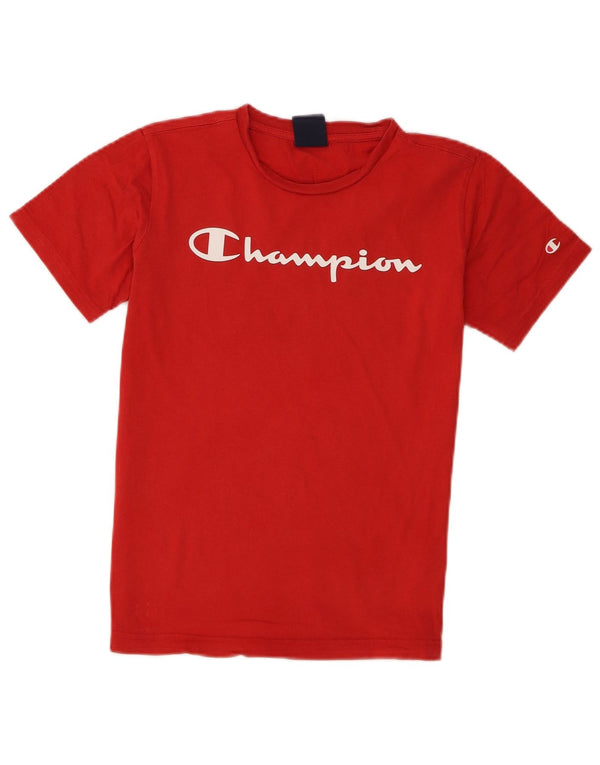 T-shirt grafica Champion da bambino, 11-12 anni, grande, in cotone rosso