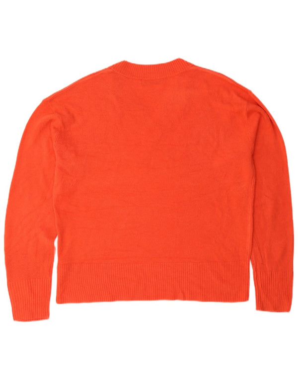 Maglione da donna con scollo a V Marks & Spencer UK 16 Large Acrilico arancione