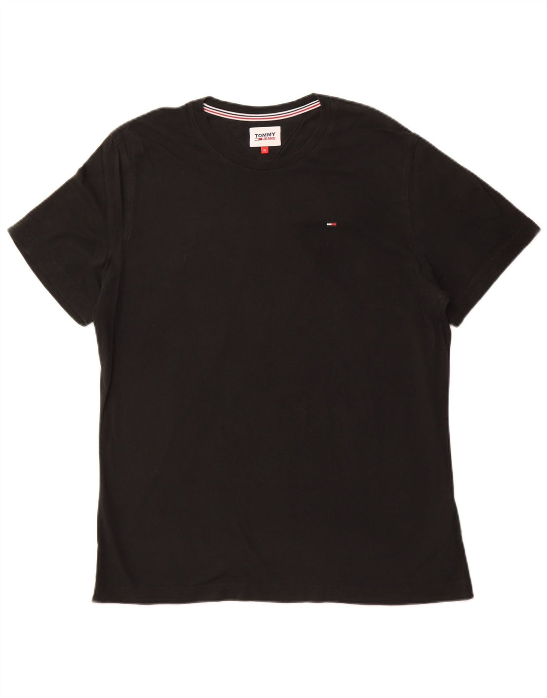 TOMMY HILFIGER T-shirt da uomo Top XL in cotone nero