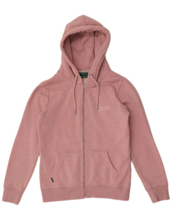 Felpa con cappuccio e zip da donna Superdry UK 10 Small Rosa