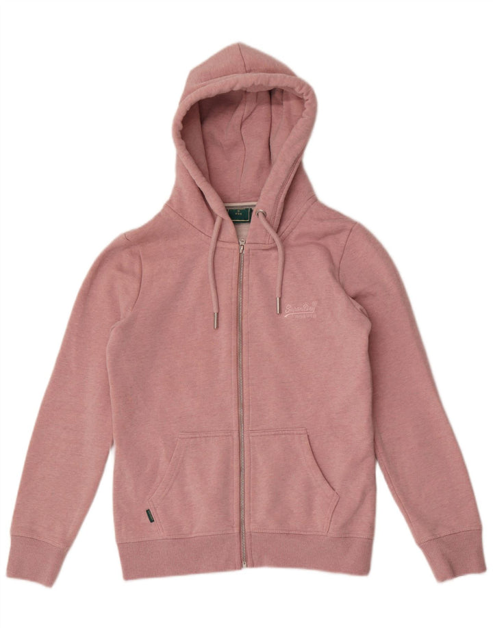 Felpa con cappuccio e zip da donna Superdry UK 10 Small Rosa