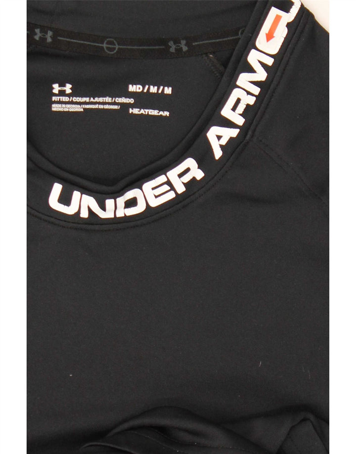 T-shirt grafica da uomo Under Armour Heat Gear Top in poliestere nero medio