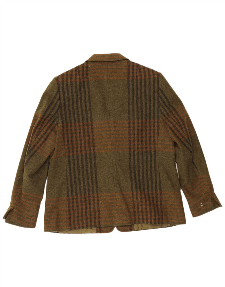 Giacca blazer a 2 bottoni da donna Resi Hammerer IT 44 lana a quadri kaki media