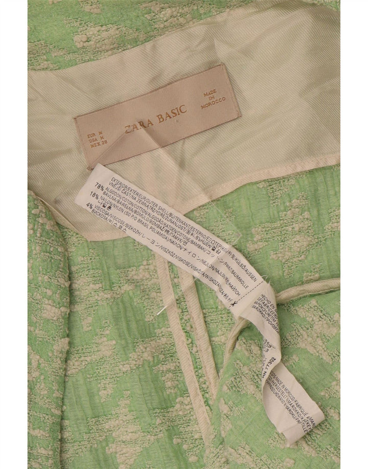 Soprabito da donna Zara UK 14 cotone pied de poule verde medio