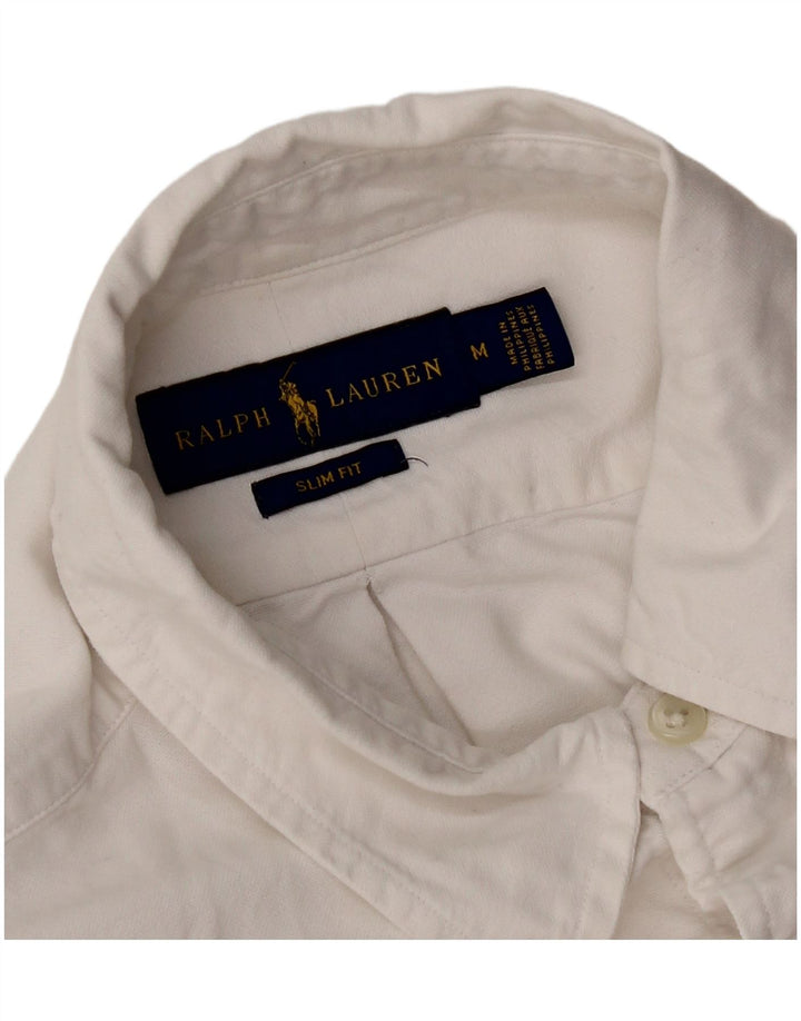 Camicia slim fit da uomo Ralph Lauren in cotone bianco medio