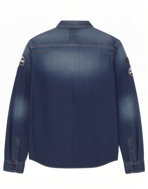 Superdry Mens Denim Shirt Small Blue Cotton