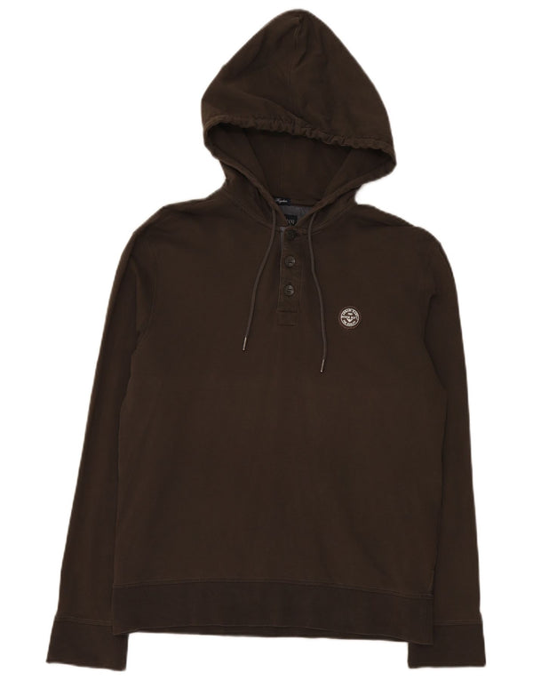 Armani Jeans Maglione da uomo con vestibilità regolare, collo e bottoni, in cotone kaki medio