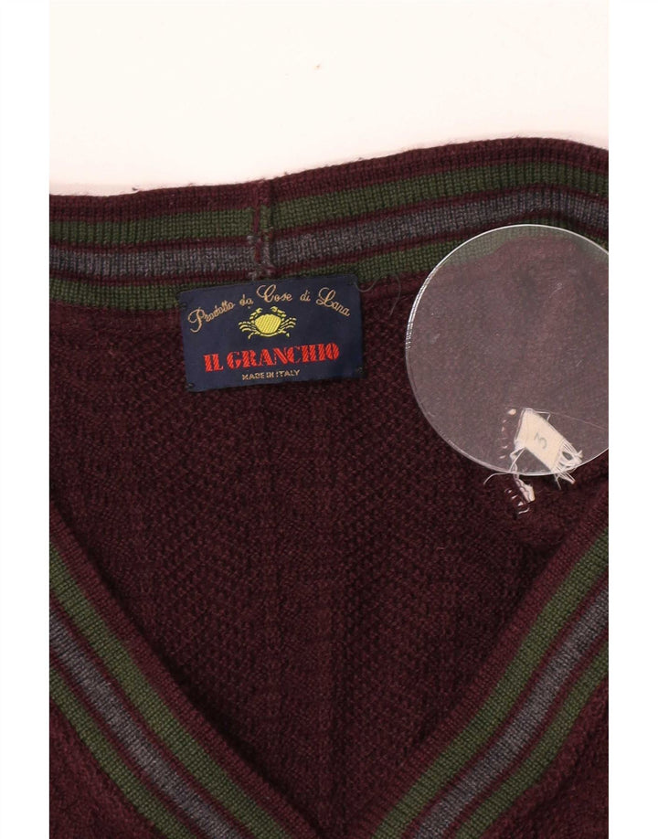 Maglione cardigan da uomo Il Granchio piccolo a righe bordeaux