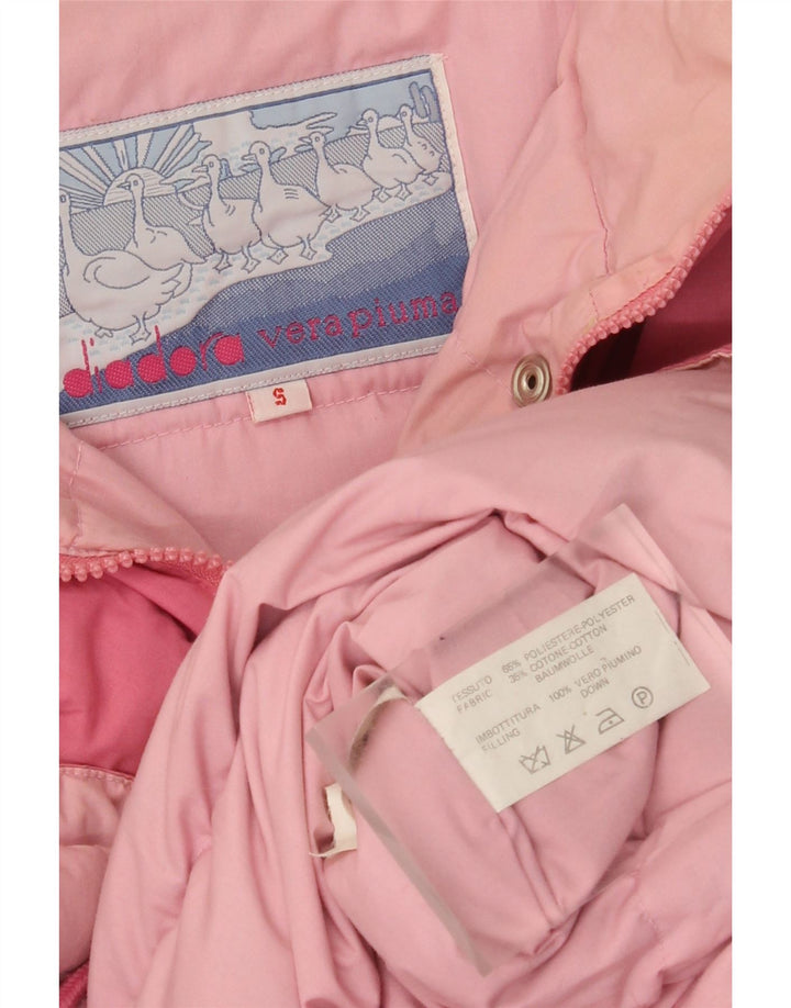 Giacca imbottita oversize grafica da donna Diadora UK 10 Small poliestere rosa