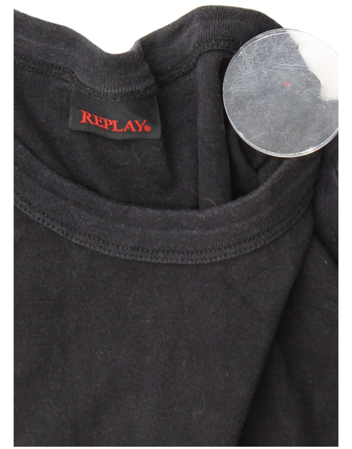 REPLAY Top da uomo manica lunga medio nero