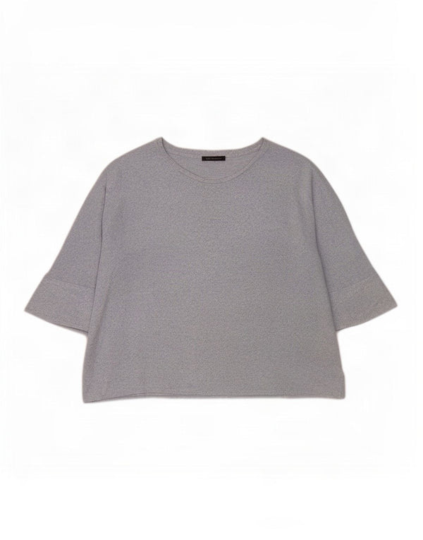 T-shirt oversize da donna Marks & Spencer UK 24 4XL Viscosa screziata blu