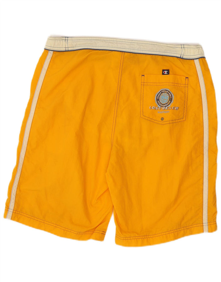 Pantaloncini da bagno grafici da uomo Champion Large in poliammide color block giallo