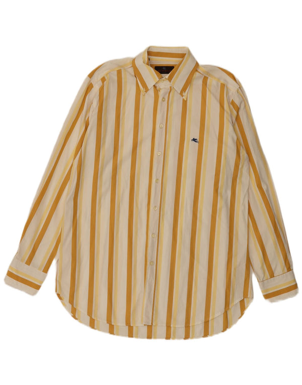 Camicia da uomo Etro taglia 42 in cotone a righe grandi gialle