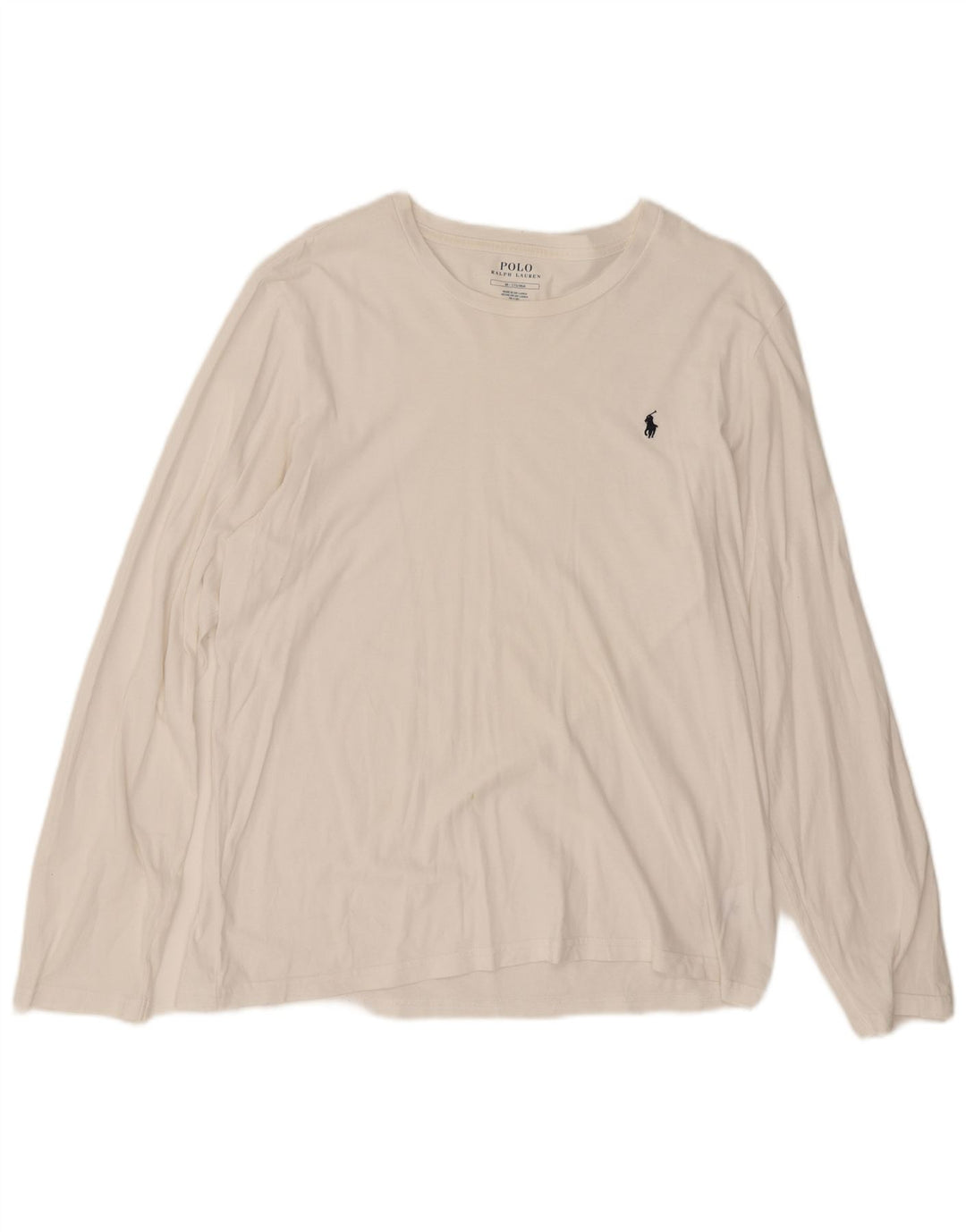 Top Ralph Lauren da uomo a maniche lunghe in cotone bianco medio