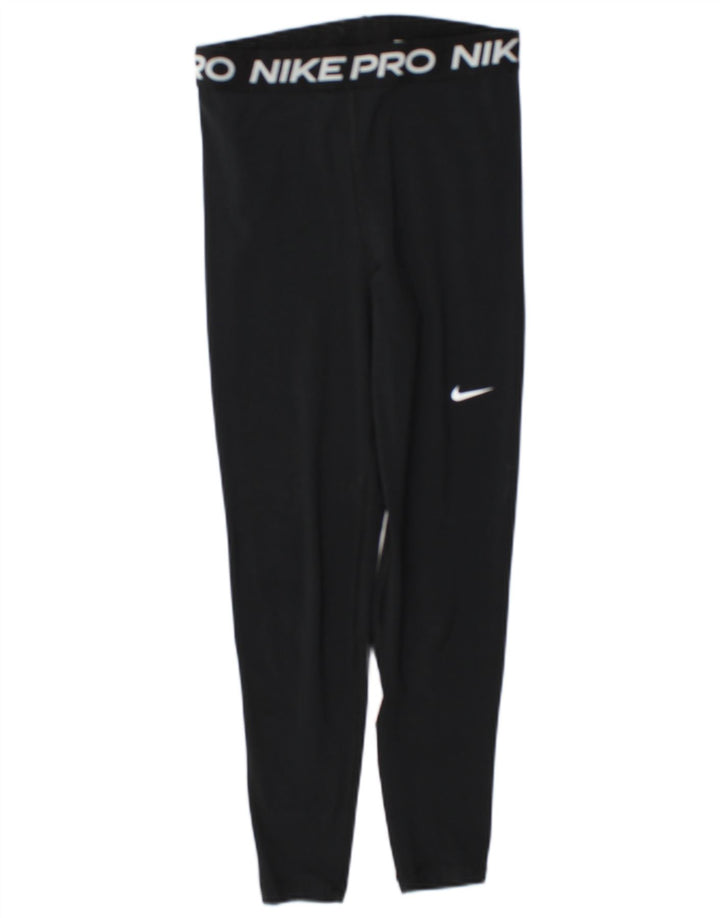 Leggings grafici Nike Dri Fit da donna UK 10 piccoli poliestere nero